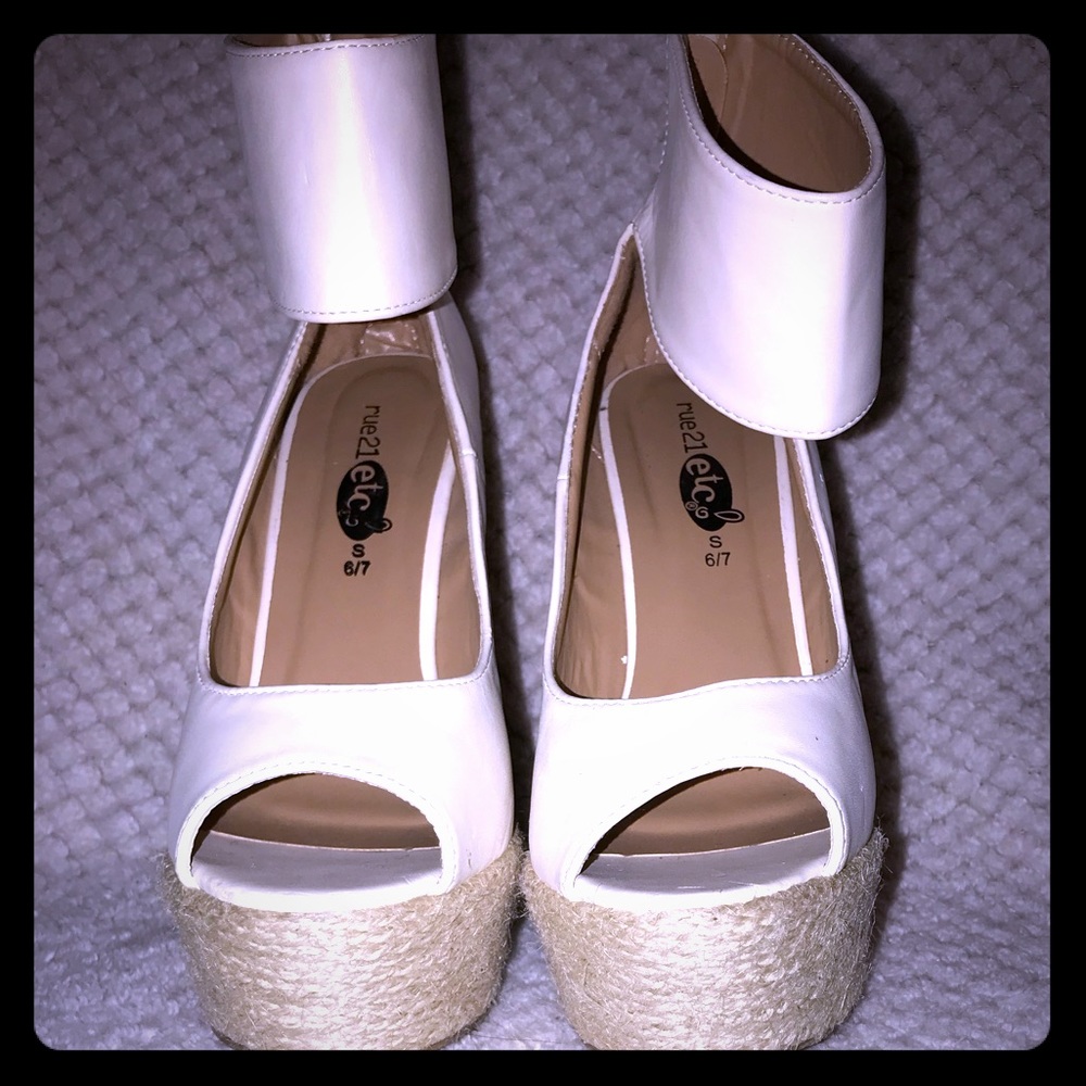 3/$45 Vegan Leather wedge heels